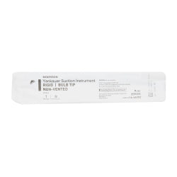 Yankauer Suction Tube Handle - Sterile Rigid Bulb Tip - Non-Vented Clear Shatterproof Design